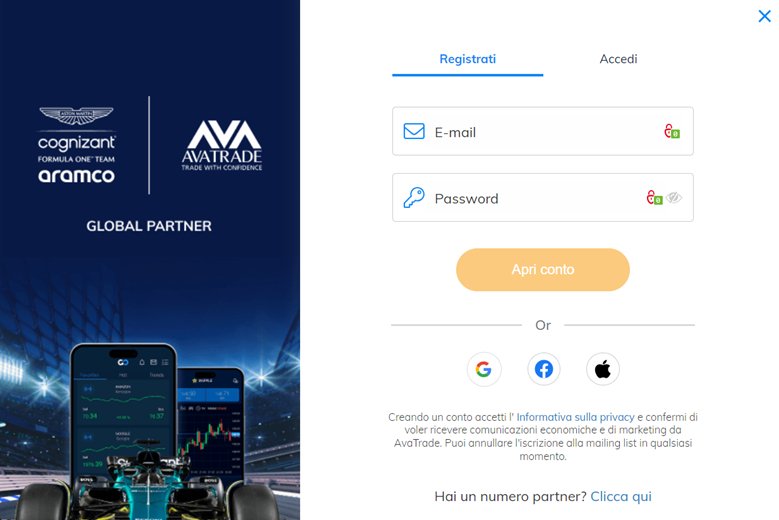 Modulo di apertura conto AvaTrade